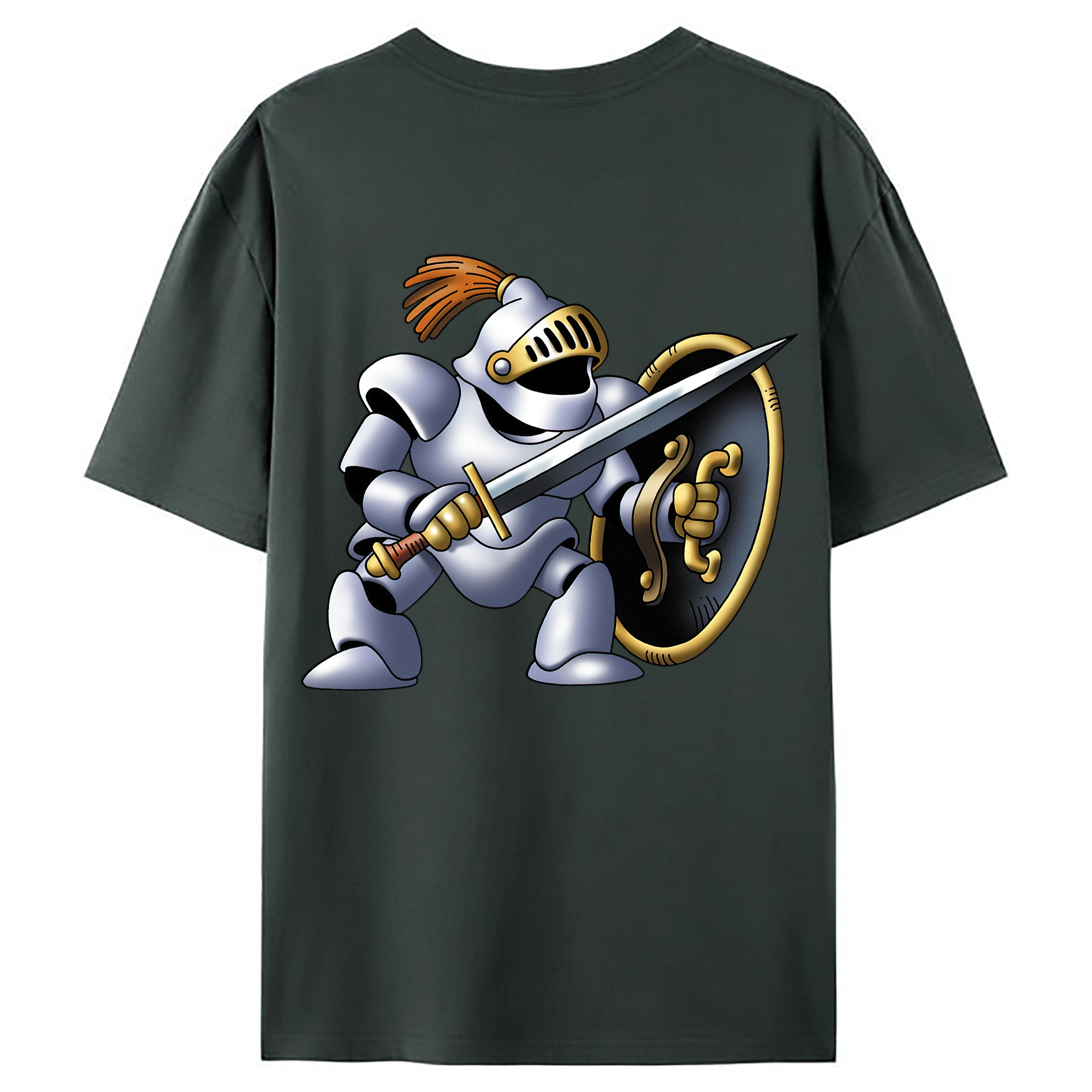 （画像用） ドラゴンクエスト Doragon Kuesuto Dragon Quest 綿100％ メンズ半袖Tシャツ（バックプリント） 通気性